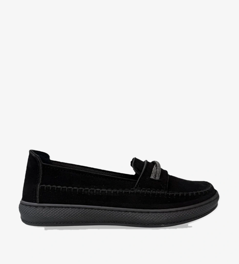 Kadın Ortopedik Taş Detay Comfort Mevsimlik Ayakkabı SİYAH