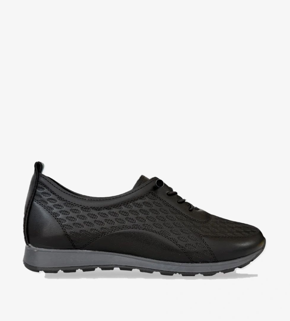 Liger Kadın Günlük Hafif Mevsimlik Rahat Akıllı Bağcık Ortopedik Casual Ayakkabı SİYAH model görseli