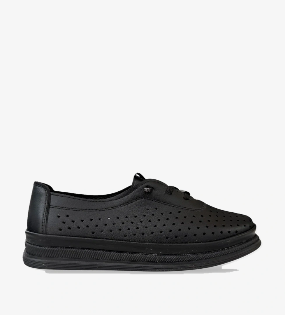 Kadın Günlük Hafif Mevsimlik Rahat Akıllı Bağcık Ortopedik Casual Ayakkabı SİYAH