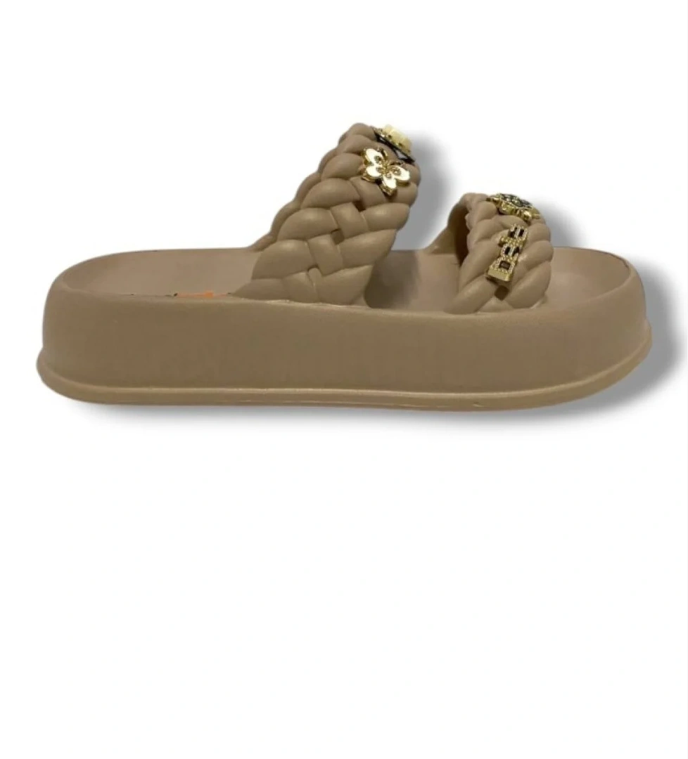 Akınal E423.Z.0001 Eva Anatomik Çift Bant Tokalı Kadın Terlik