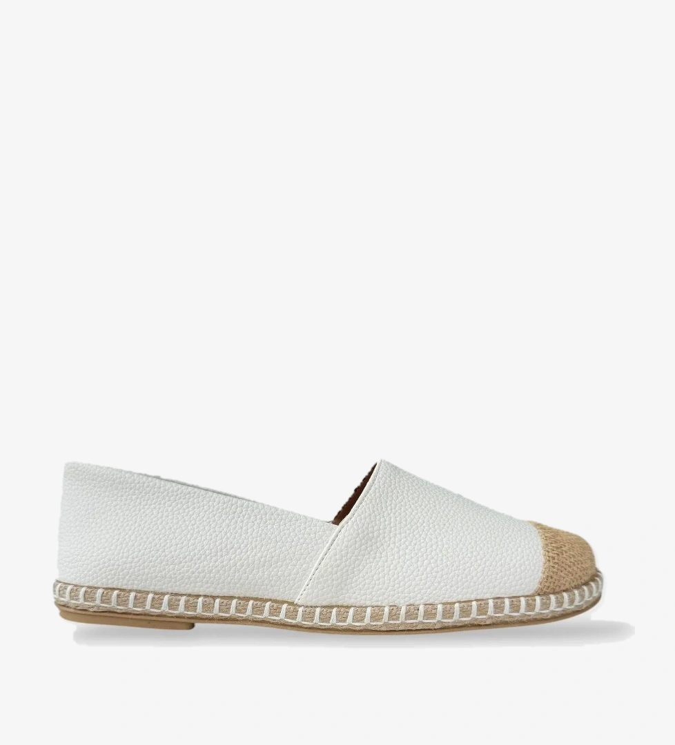 Kadın Espadril Babet Ayakkabı BEYAZ