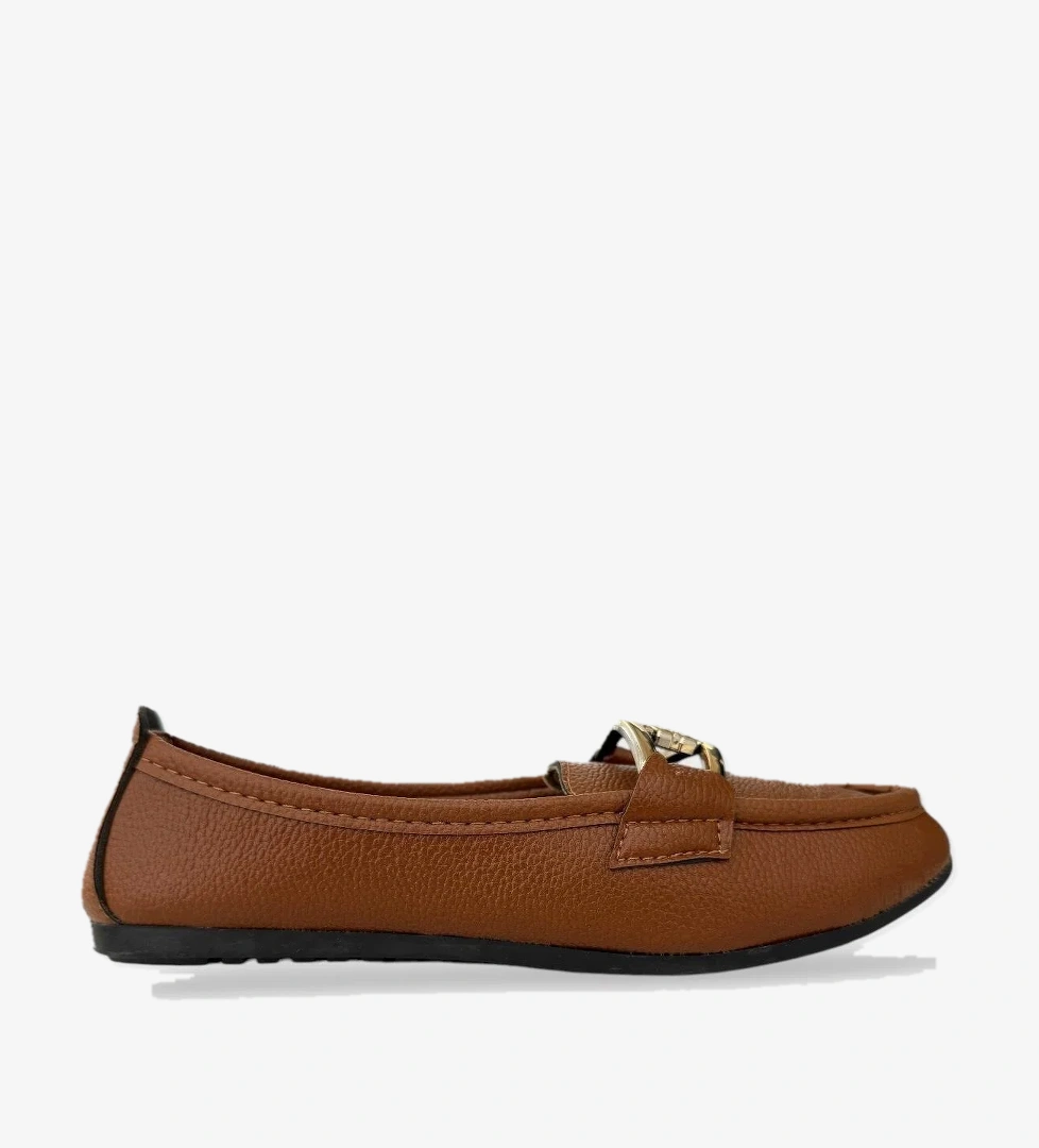 Kadın Tokalı Babet Ayakkabı TABA