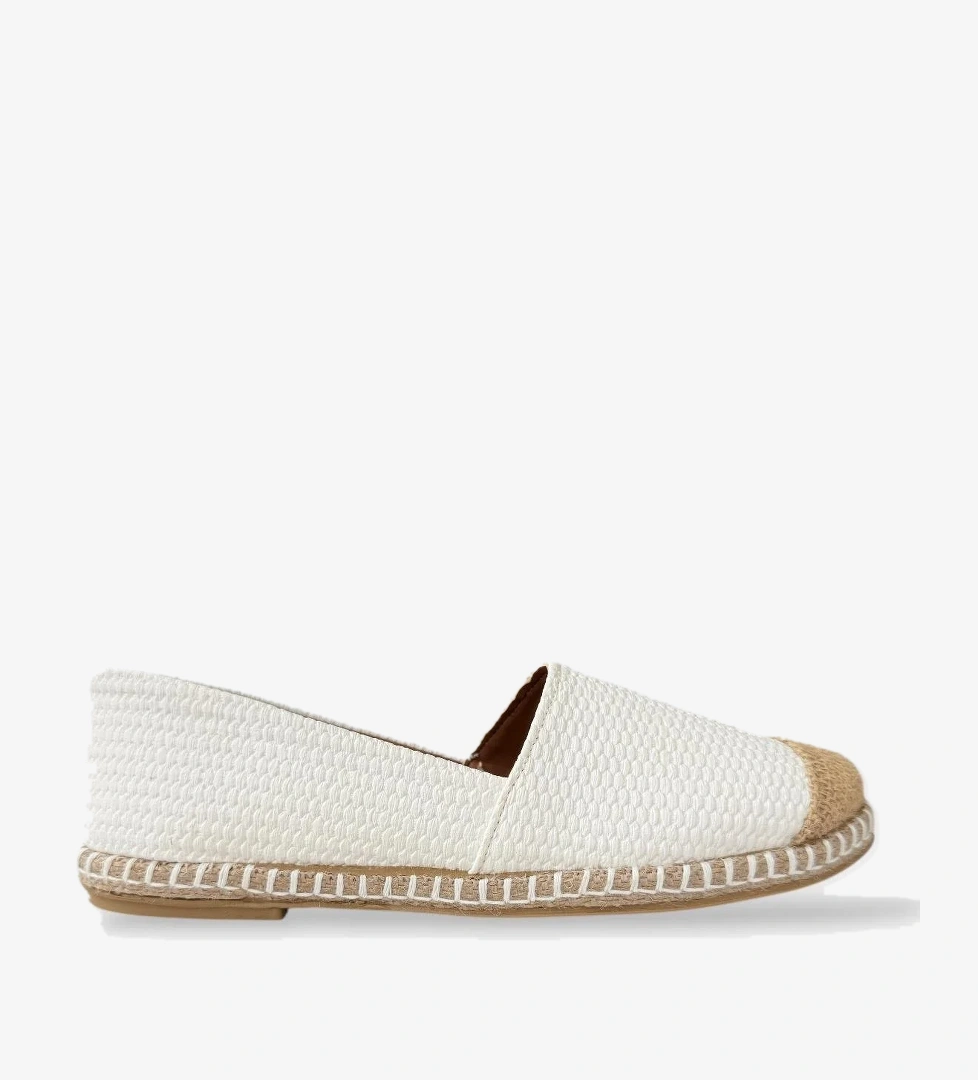 Kadın Espadril Babet Ayakkabı BEYAZ