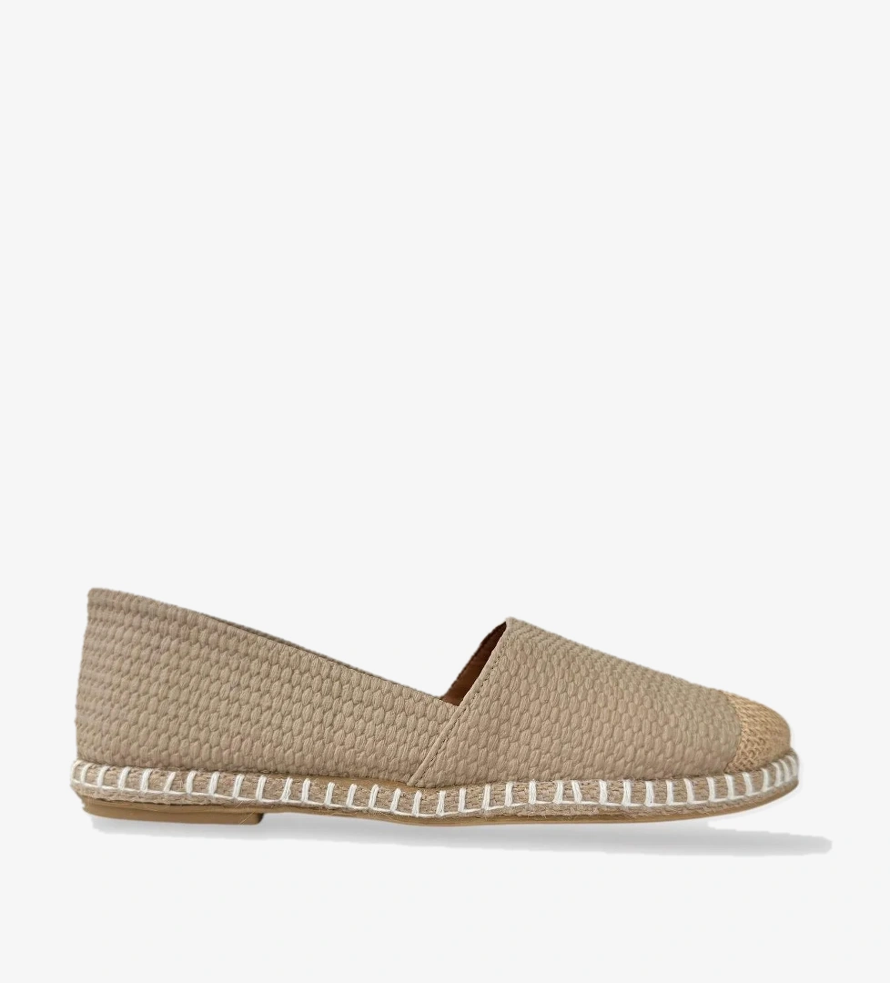 Kadın Espadril Babet Ayakkabı KREM - Görsel 1