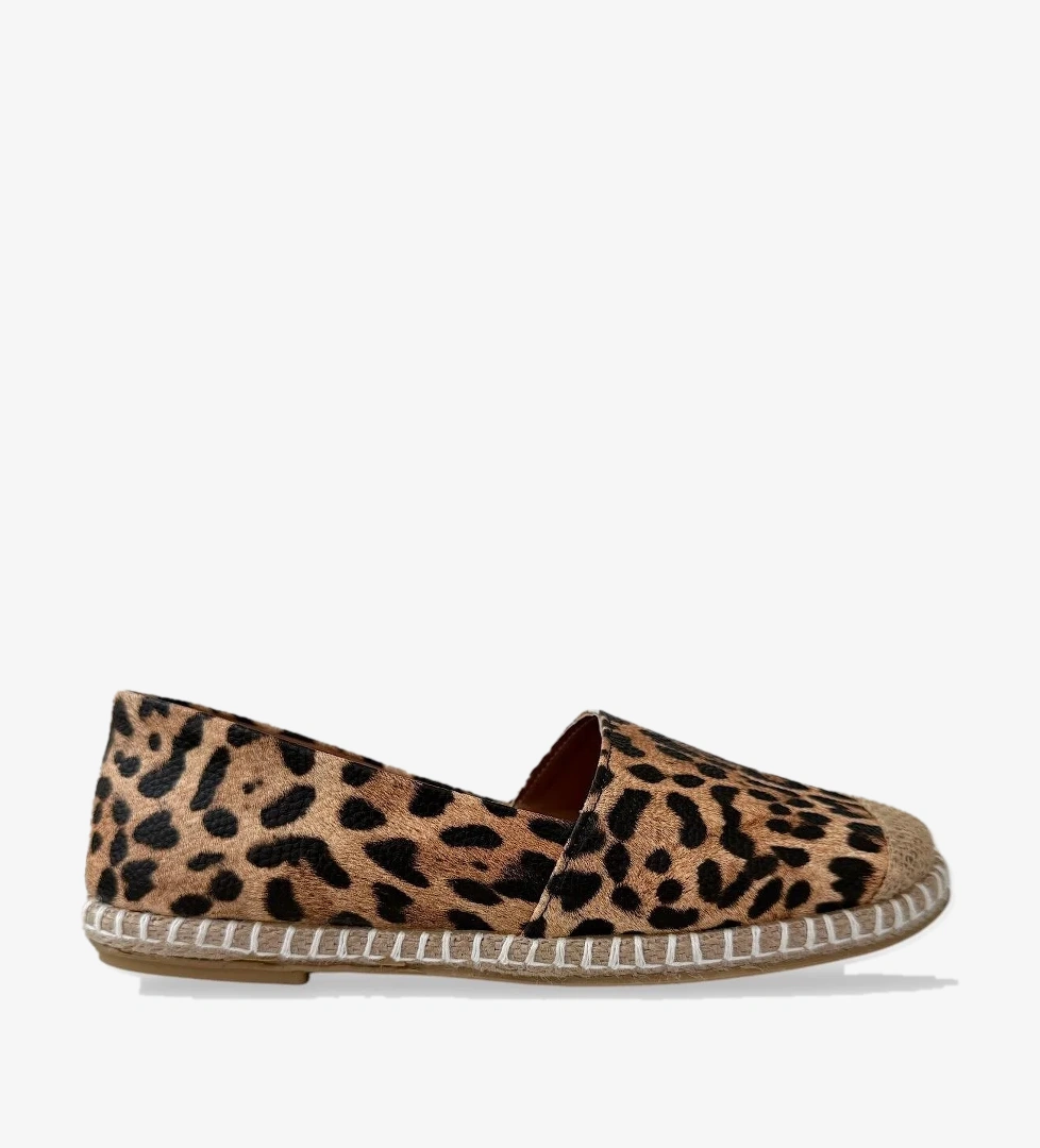 Kadın Espadril Desenli Babet Ayakkabı BEJ - SİYAH