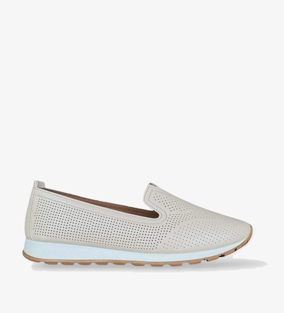 Ortopedik Nefes Alır Yumuşak Günlük Babet Ayakkabı KREM