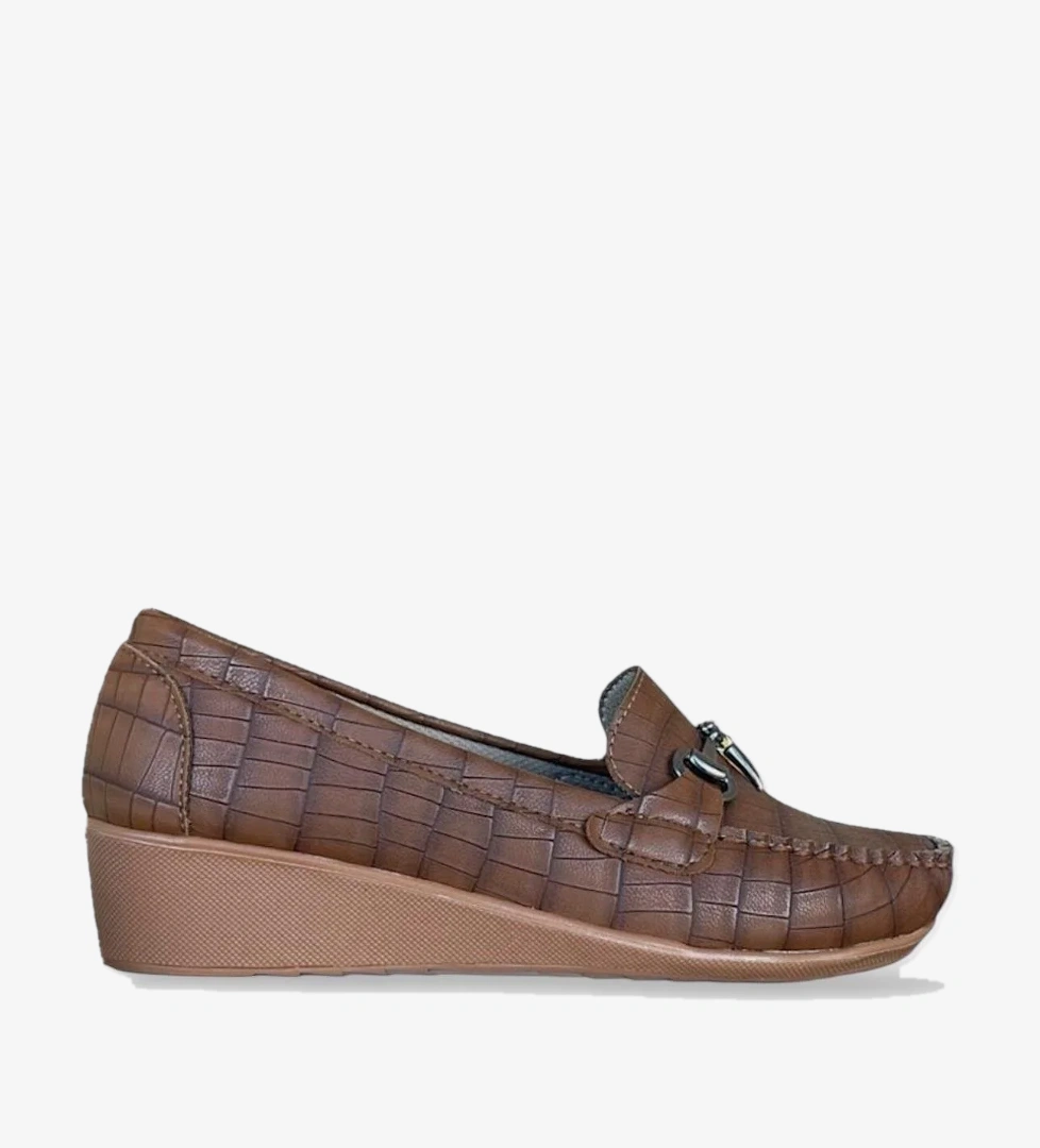 Dolgu Topuk Kadın Babet Ayakkabı KAHVERENGİ