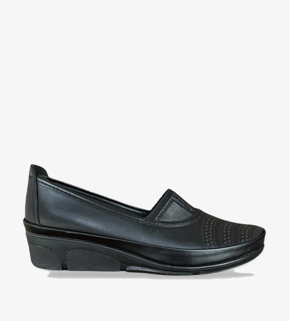 Kadın Ortopedik Babet Anne Ayakkabısı Hafif Kaydırmaz Taban SİYAH - Görsel 1