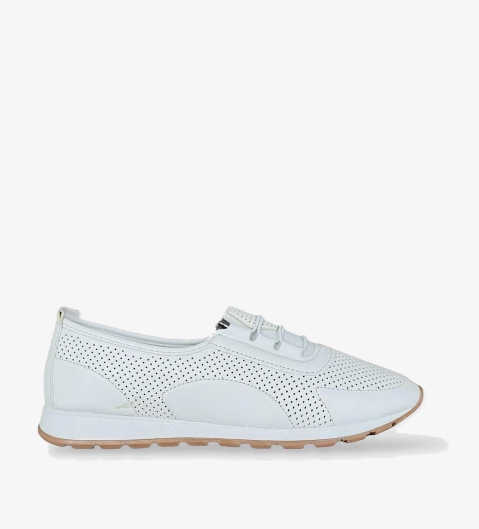 Ortopedik Nefes Alır Yumuşak Günlük Babet Ayakkabı BEYAZ