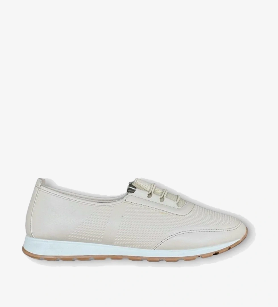 Ortopedik Nefes Alır Yumuşak Günlük Babet Ayakkabı KREM - Görsel 1