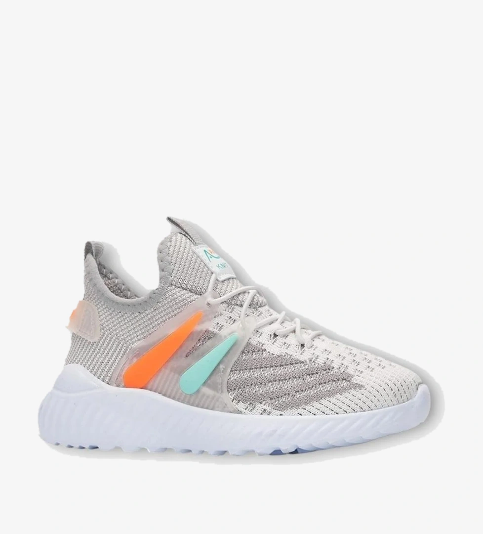 Çocuk Triko Comfort Spor Ayakkabı GRİ - TURUNCU