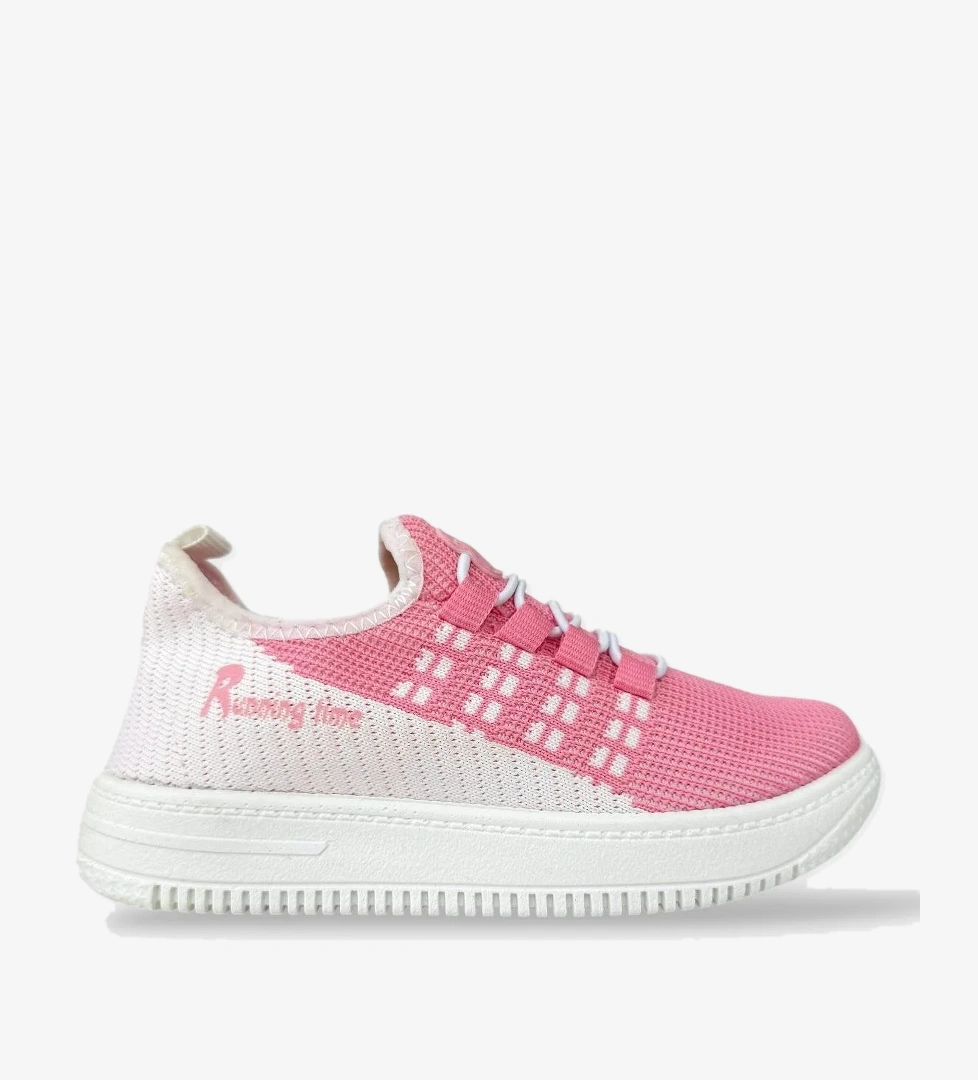 Çocuk Triko Akıllı Bağcık Aqua Spor Ayakkabı PEMBE - Görsel 1