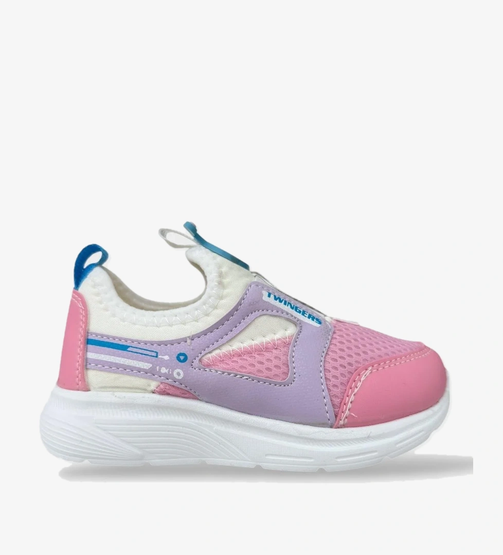 Çocuk Airfile Hafif Taban Kreş Ev Okul Spor Ayakkabı BEYAZ - PEMBE - Görsel 1