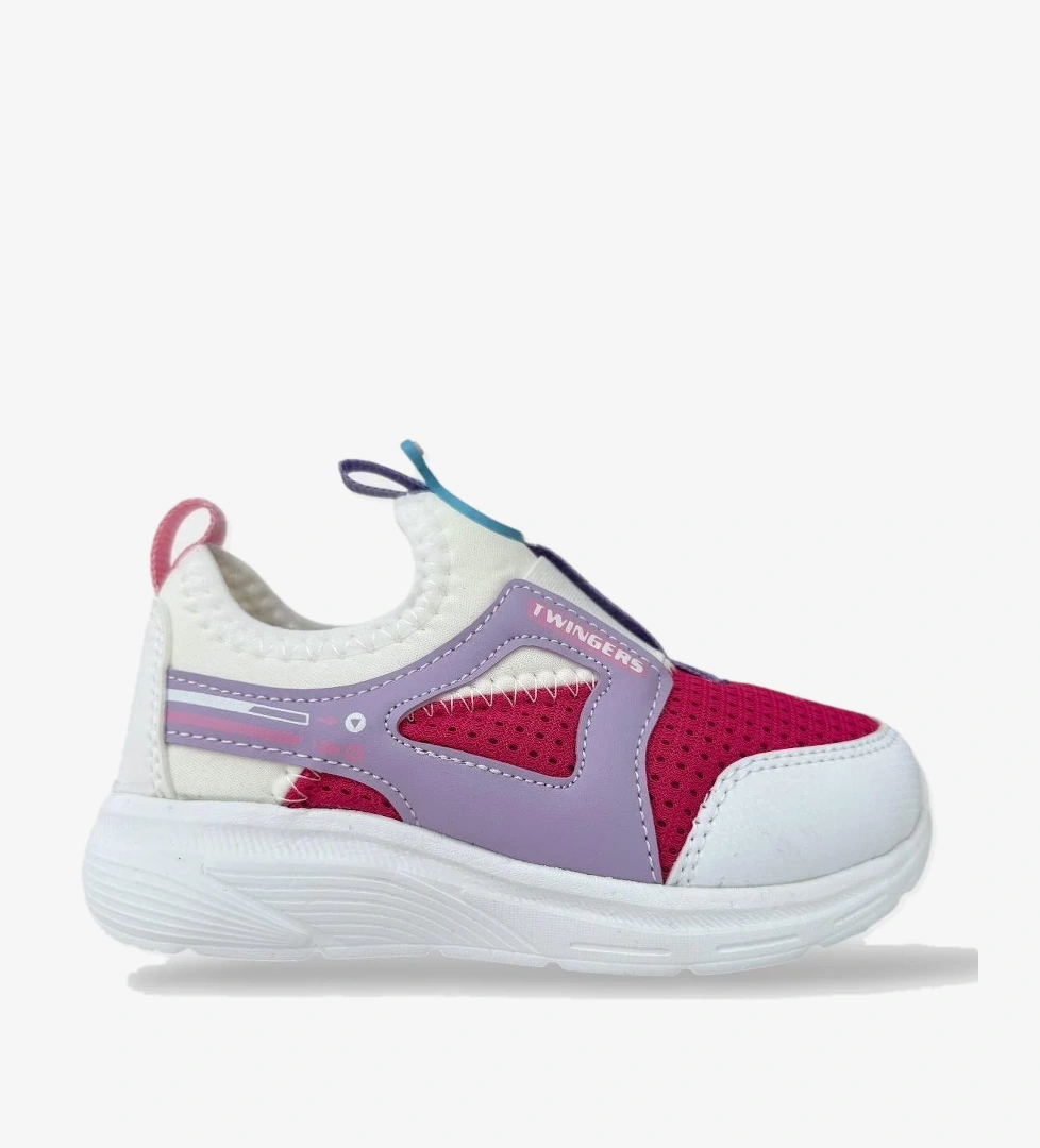 Çocuk Airfile Hafif Taban Kreş Ev Okul Spor Ayakkabı BEYAZ - FUŞYA
