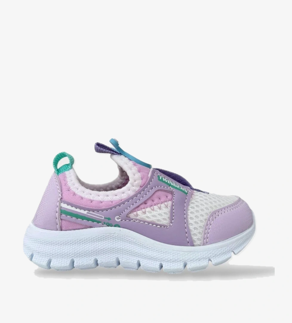 Çocuk Airfile Hafif Taban Kreş Ev Okul Bebe Spor Ayakkabısı BEYAZ - LİLA