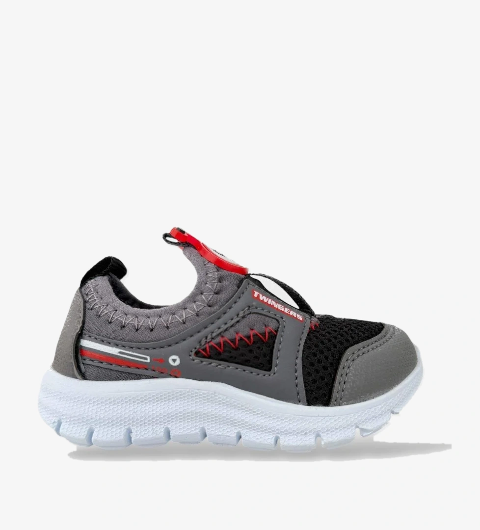 Çocuk Airfile Hafif Taban Kreş Ev Okul Bebe Spor Ayakkabısı SİYAH - FÜME - Görsel 1