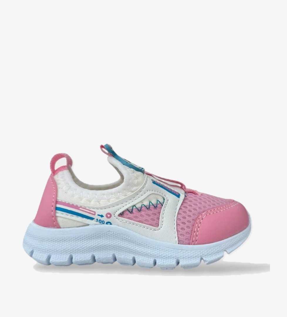 Çocuk Airfile Hafif Taban Kreş Ev Okul Bebe Spor Ayakkabısı BEYAZ - PEMBE