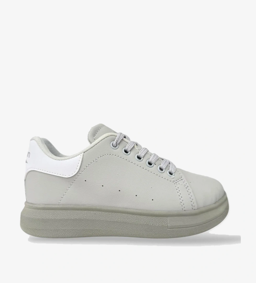 Çocuk Bağcıklı Anatomik Comfort Taban Spor Ayakkabı GRİ - Görsel 1