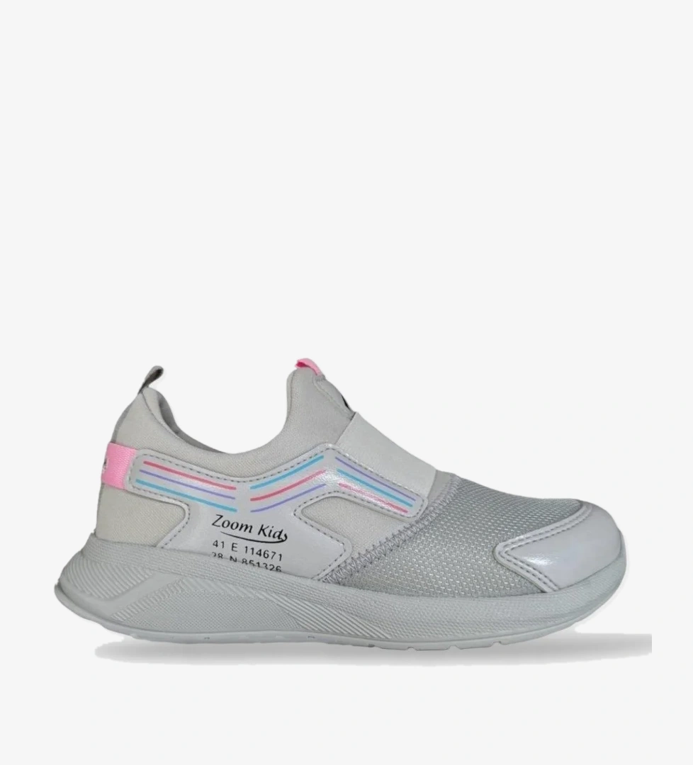 Çocuk Lastikli Spor Ayakkabı GRİ-PEMBE