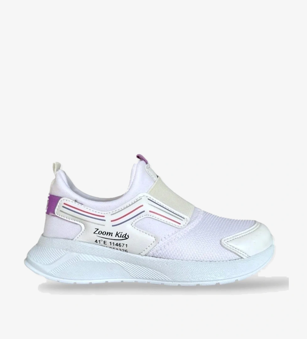 Çocuk Lastikli Spor Ayakkabı BEYAZ - LİLA