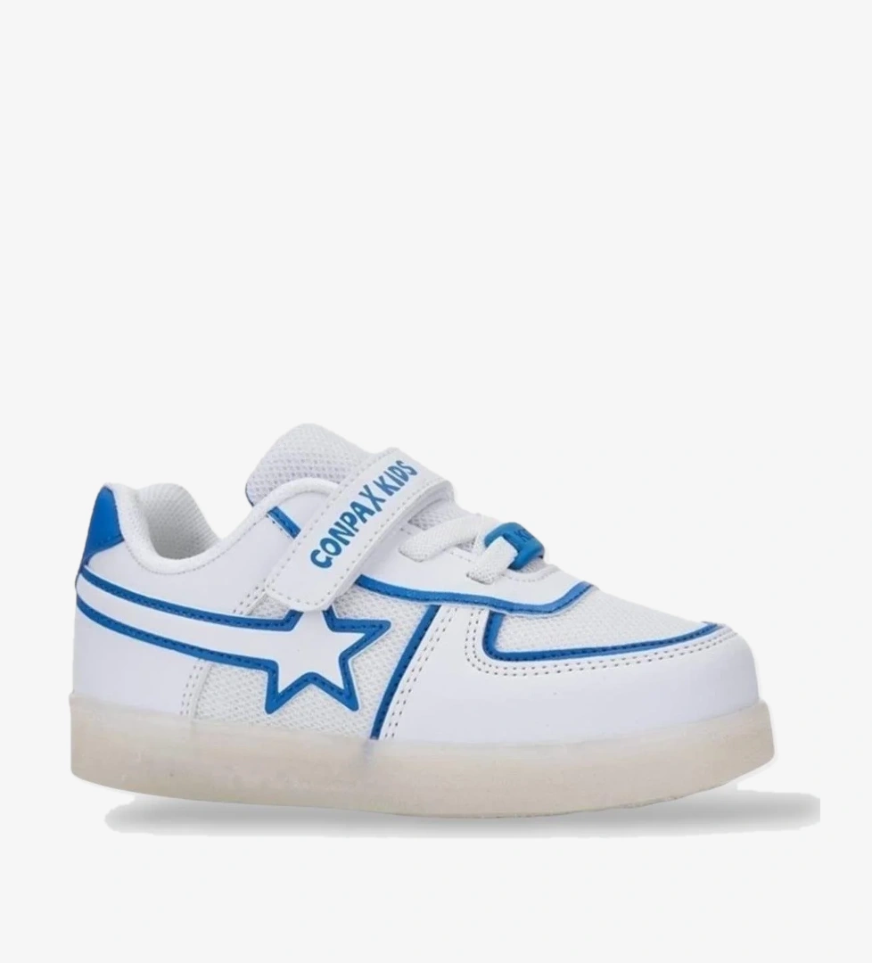 Işıklı Şeffaf Taban Çocuk Spor Ayakkabı MAVİ - Görsel 1