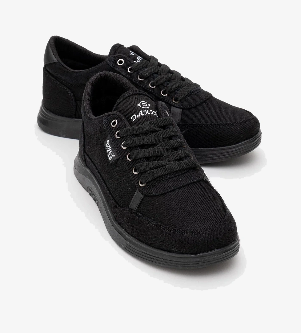 Ccway Erkek Bağcıklı Kot Spor Ayakkabı SİYAH SİYAH model görseli