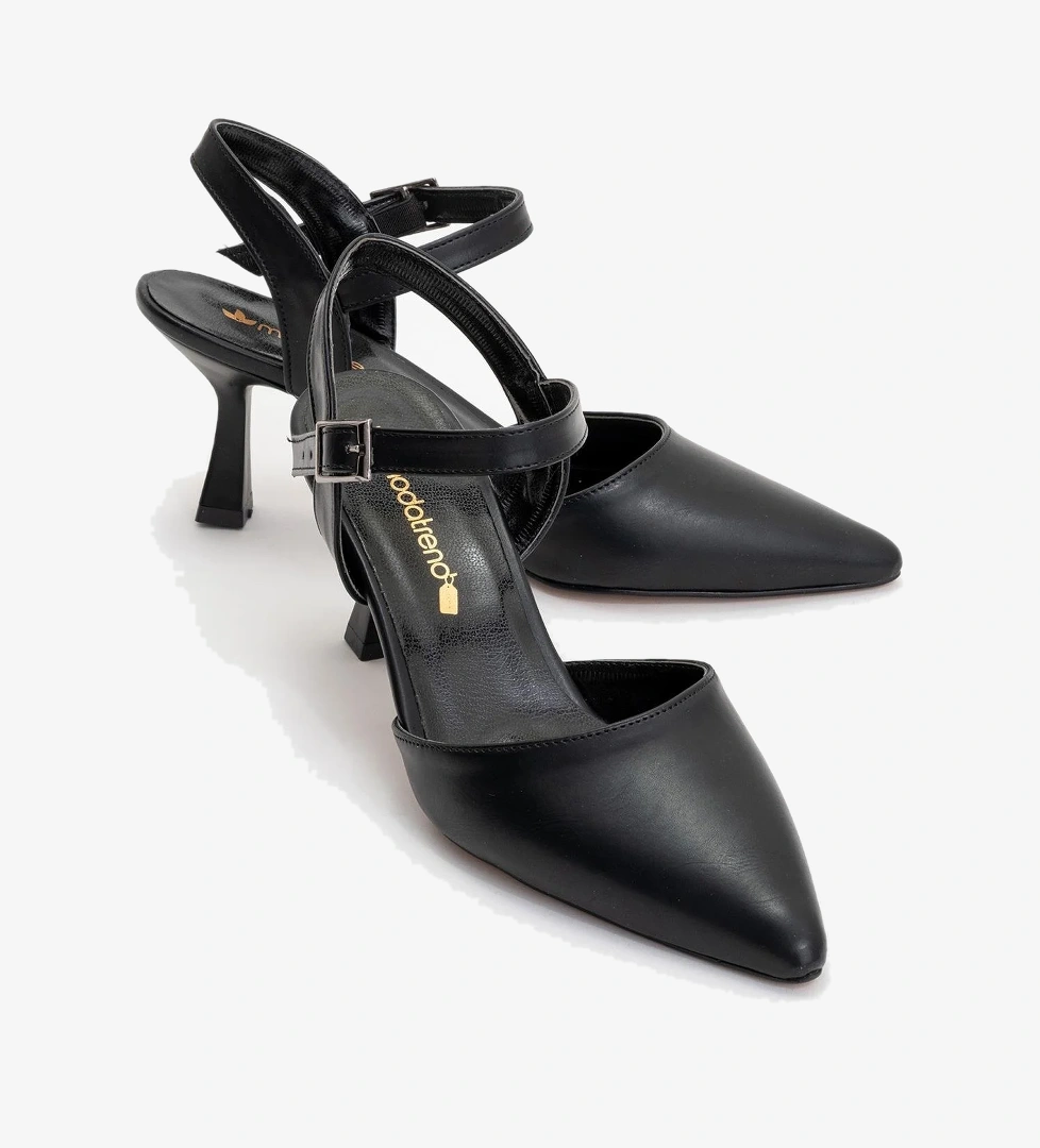 Kadın Topuklu Ayakkabı SİYAH CİLT