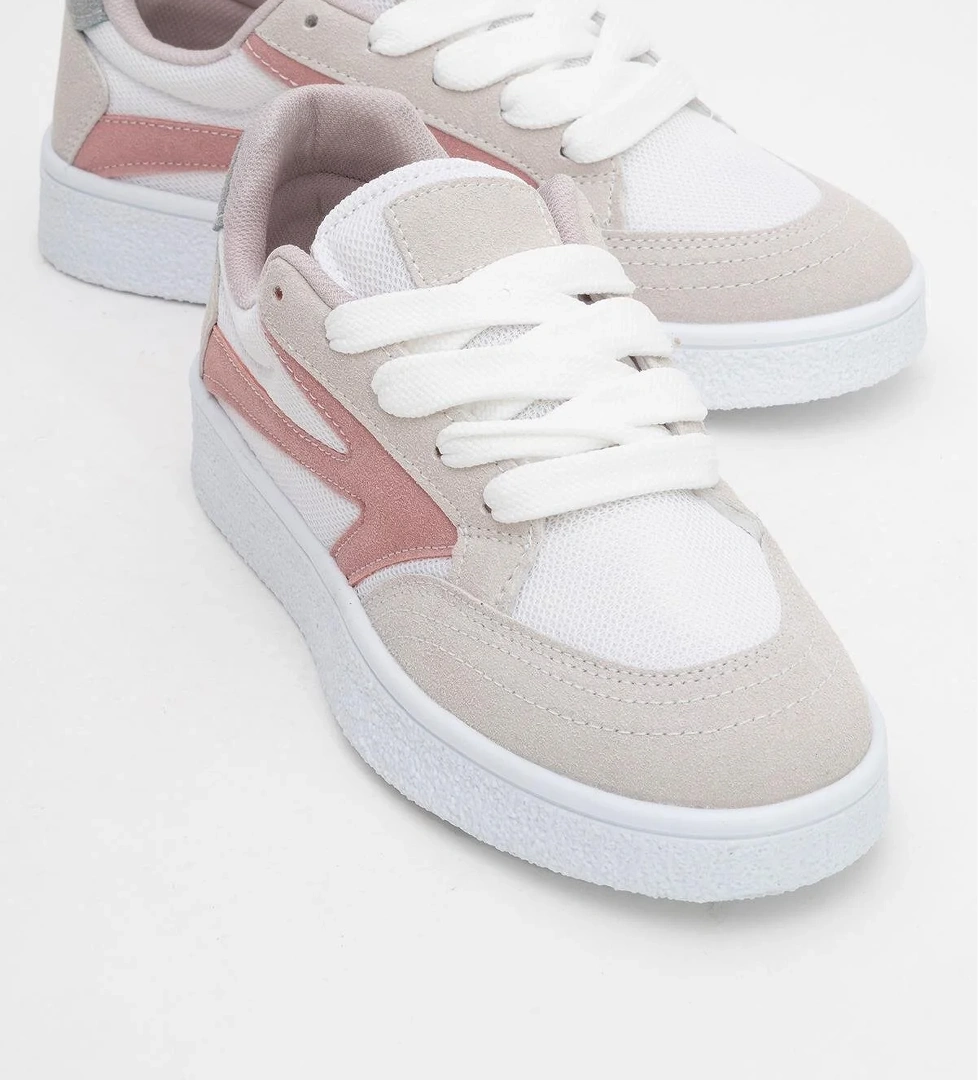 Kadın Anorak Spor Ayakkabı BEYAZ PEMBE MAVİ