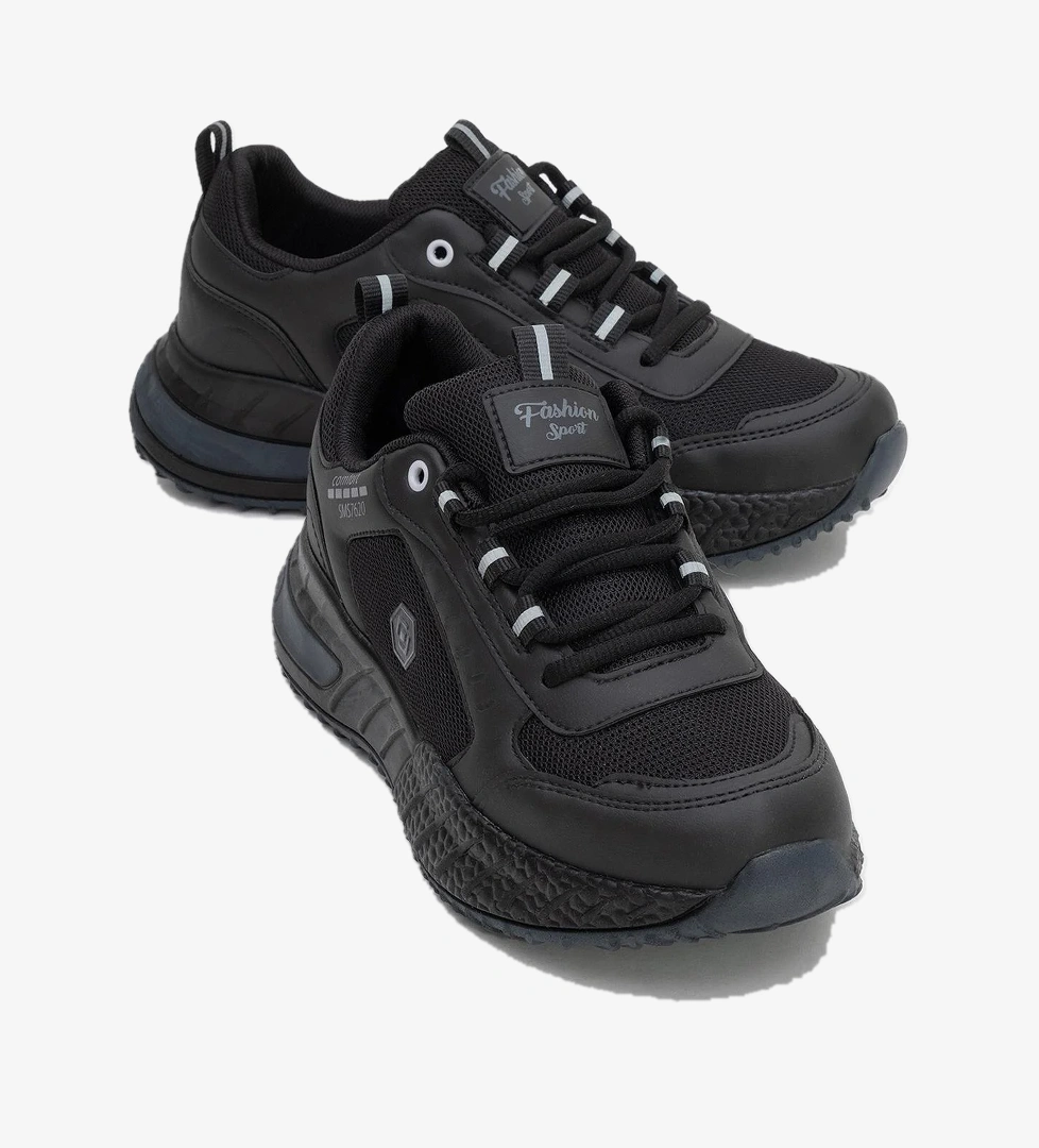 Kadın Bağcıklı Anorak Spor Ayakkabı SİYAH FÜME