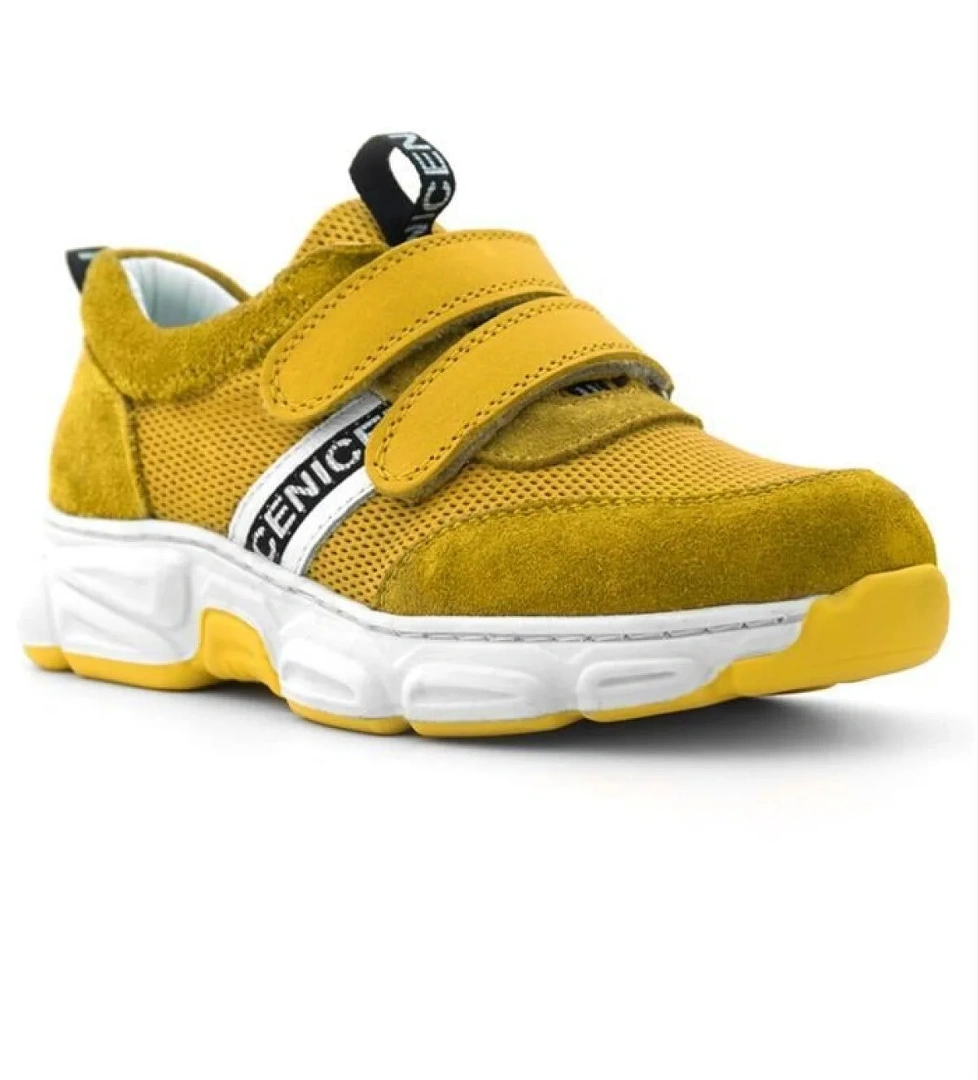 Hapshoe Hakiki Deri Sarı Cırt Cırtlı Çocuk Günlük Spor Ayakkabı model görseli