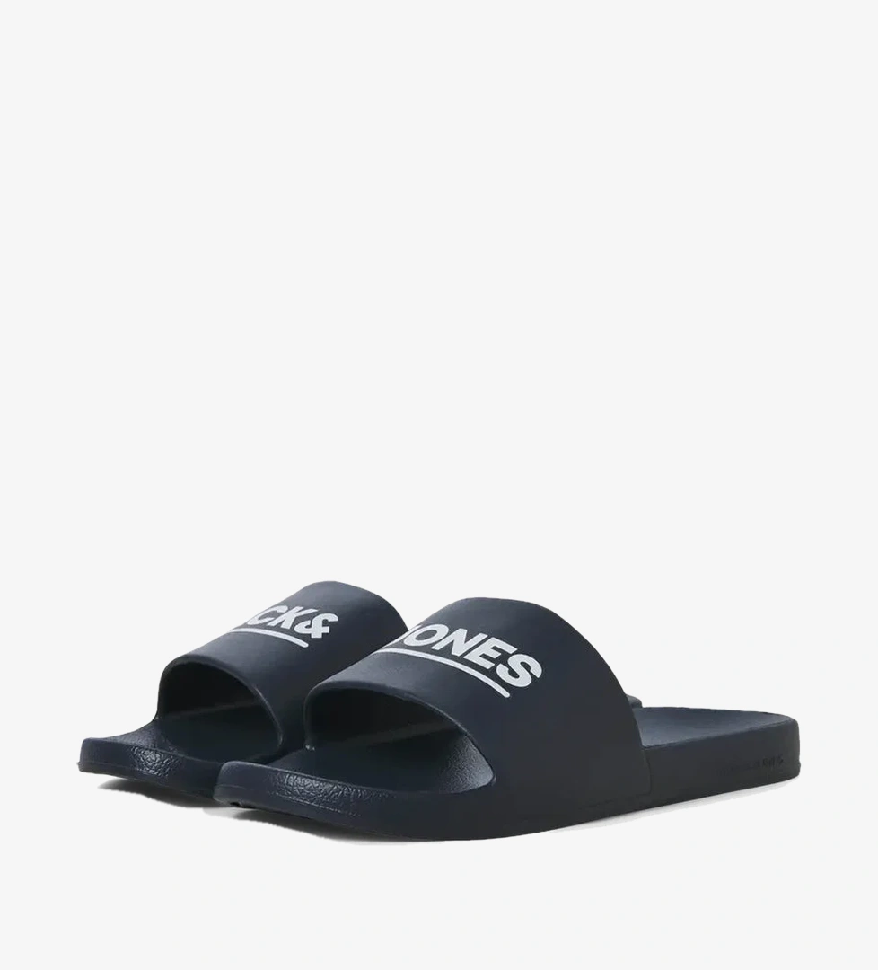 Jack &amp; Jones Erkek Jfwollıe Yazı Detaylı Terlik 12236477 Antrasit