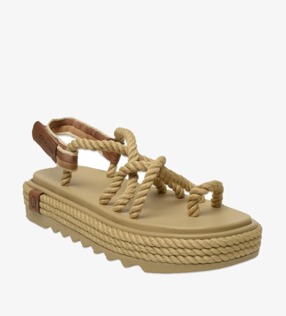 Bohonomad Ibiza Mid Platform Halat Bej Siyah Kadın Sandalet model görseli