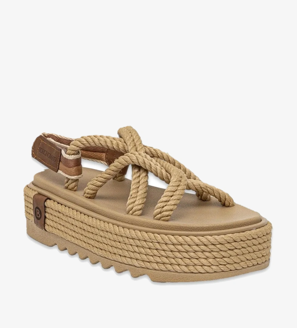 Bodrum Chunky Platform Bej Kadın Sandalet - Görsel 1