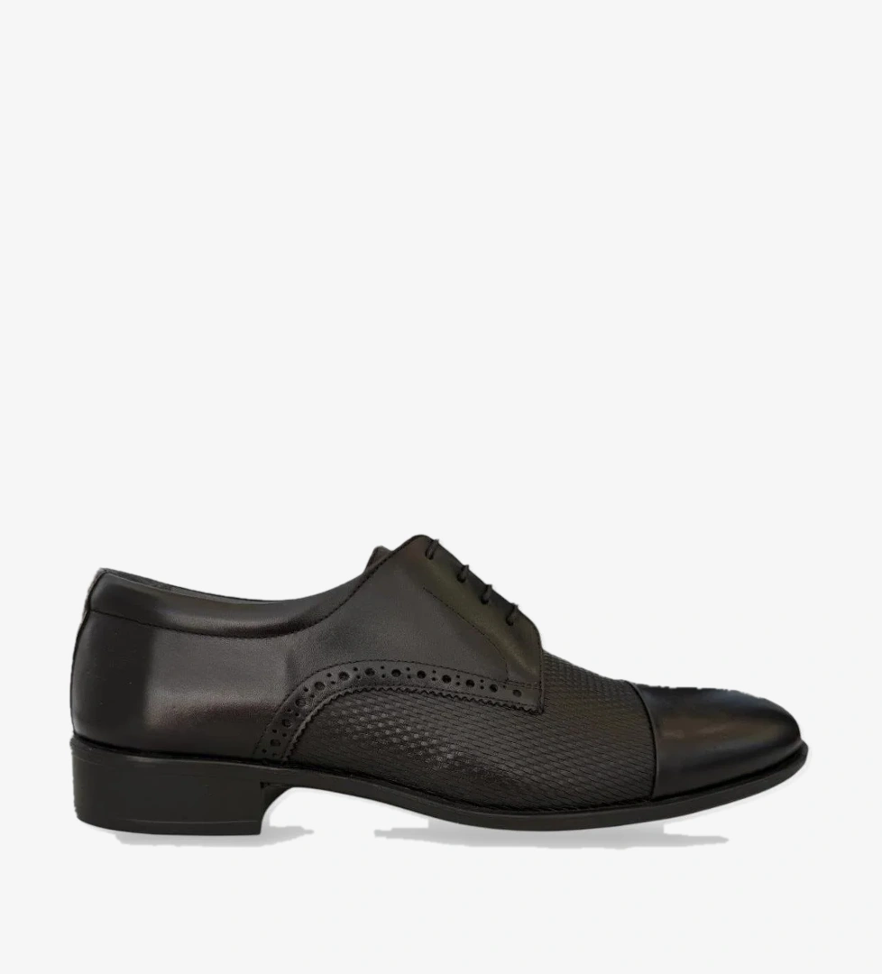 Liger Erkek Bağcıklı Klasik Hakiki Deri Ayakkabı SİYAH model görseli