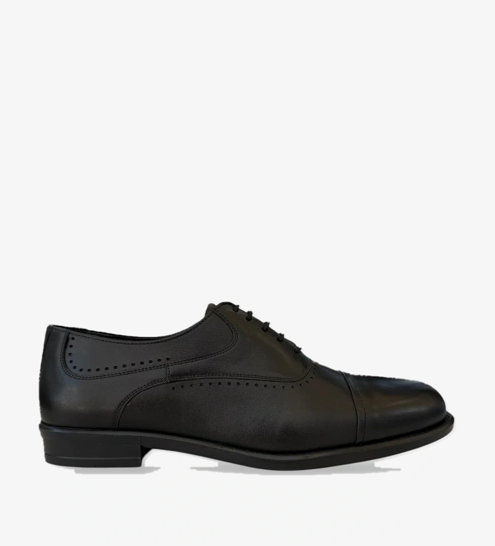 Erkek Bağcıklı Klasik Hakiki Deri Ayakkabı SİYAH