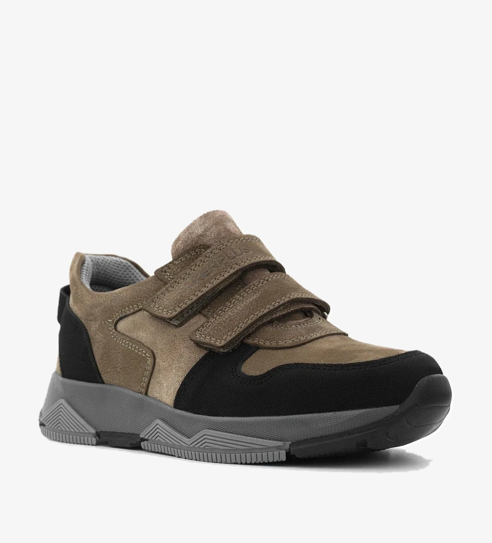 Rakerplus Hakiki Deri Kahverengi Siyah Çocuk Sneakers Spor Ayakkabı model görseli