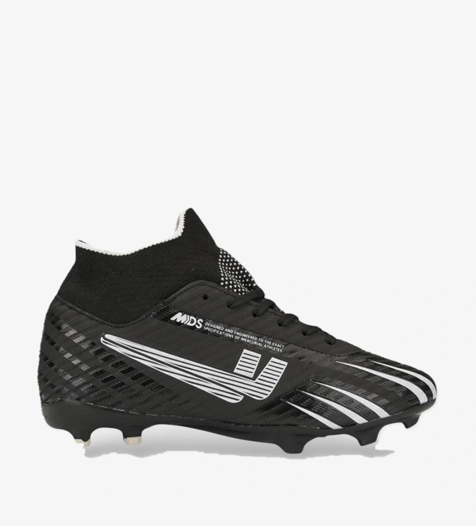 Boğazlı Krampon Çim ve Halı Saha Futbol Ayakkabısı SİYAH - BEYAZ