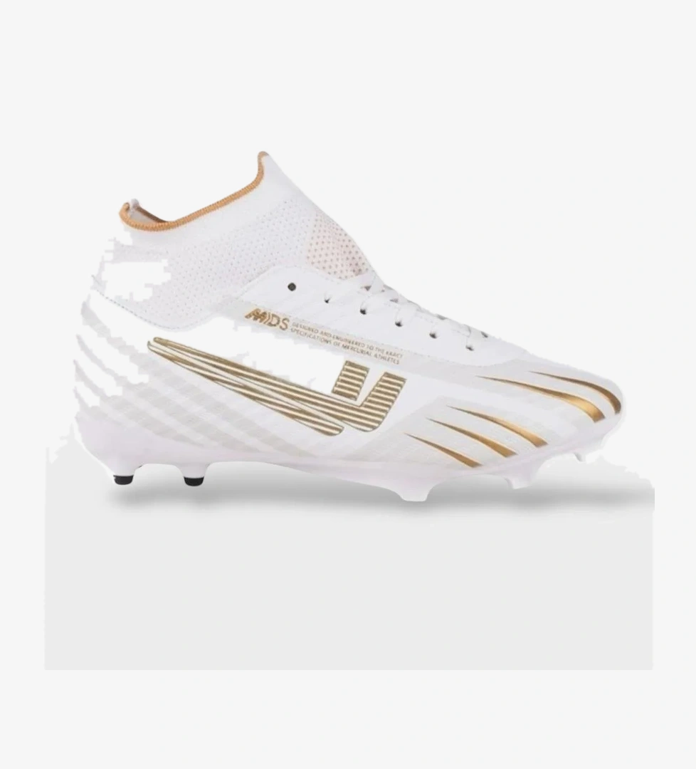 Boğazlı Krampon Çim ve Halı Saha Futbol Ayakkabısı BEYAZ - ALTIN