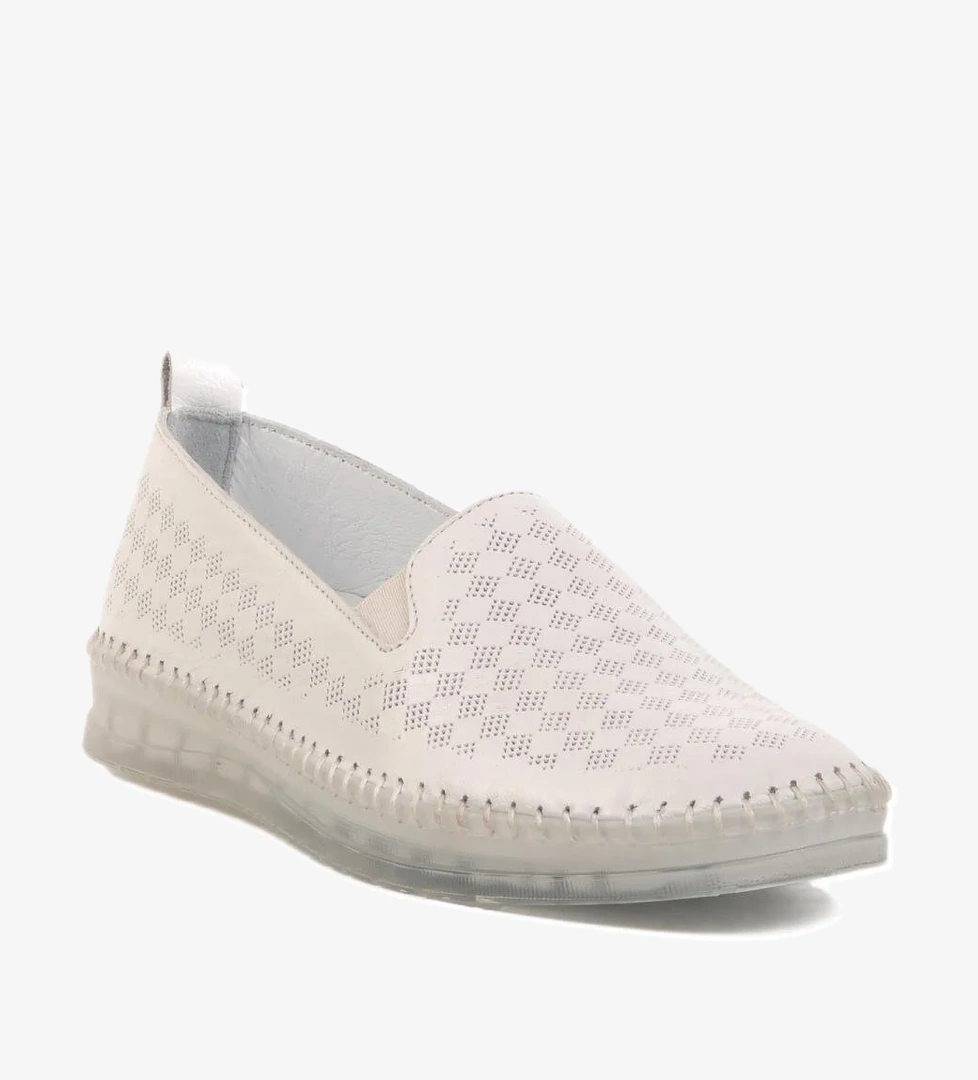 Beyaz Hakiki Deri Kadın Günlük Ayakkabı 510