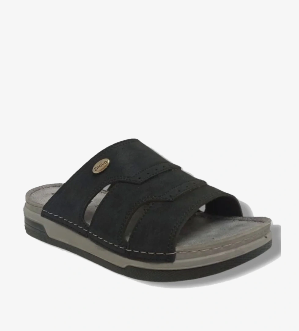 Enova E508-25 Deri Anatomik Tek Bant Tokalı Erkek Terlik model görseli