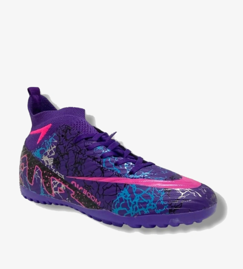 600-25 Çoraplı Halı Saha Krampon Lila Mor Pembe - Görsel 1