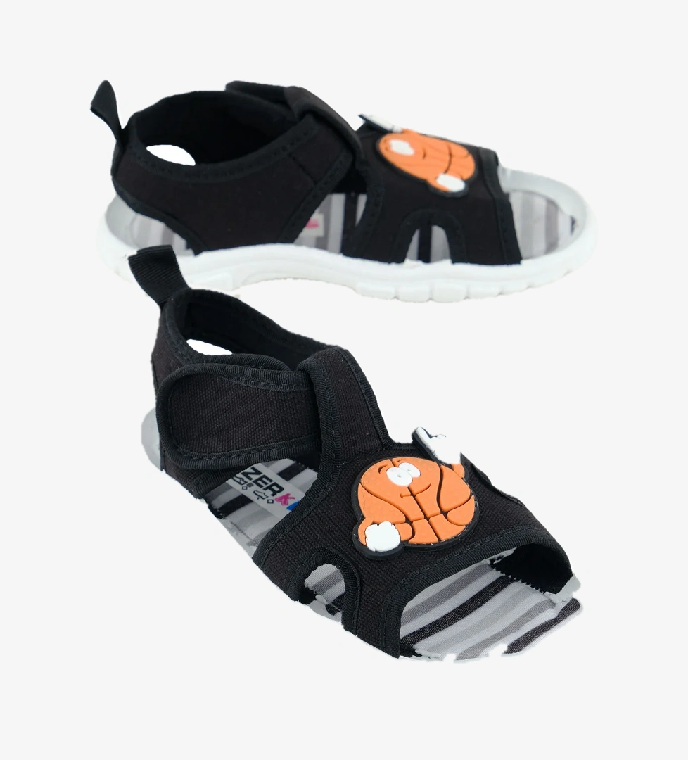 Gezer Gezer Siyah Erkek Çocuk Yazlık Rahat Taban Tek Cırt Cırtlı Ayarlanabilir Günlük Sandalet Sandalet & Terlik | Flo Siyah - 1. görsel