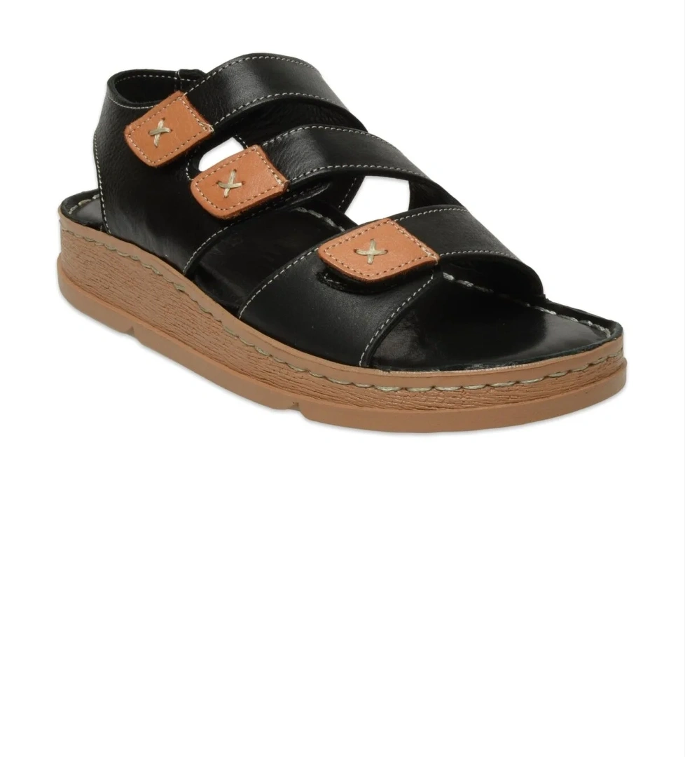 D25Ys-2450Z Günlük Siyah Kadın Sandalet - Görsel 1