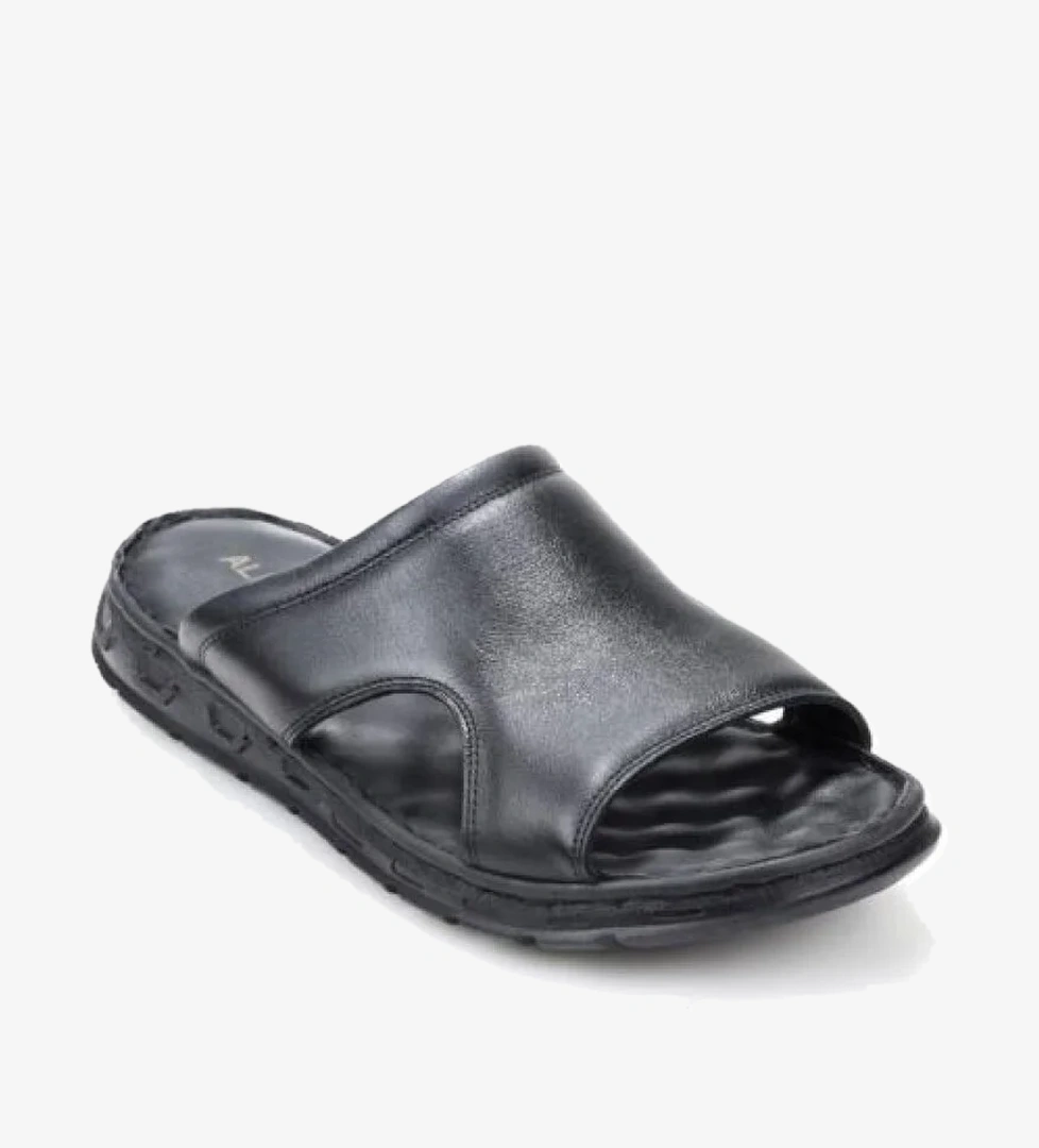 Aldmr 802 Ortopedik Erkek Masaj Tabanlı Hakiki Deri Terlik - Görsel 1