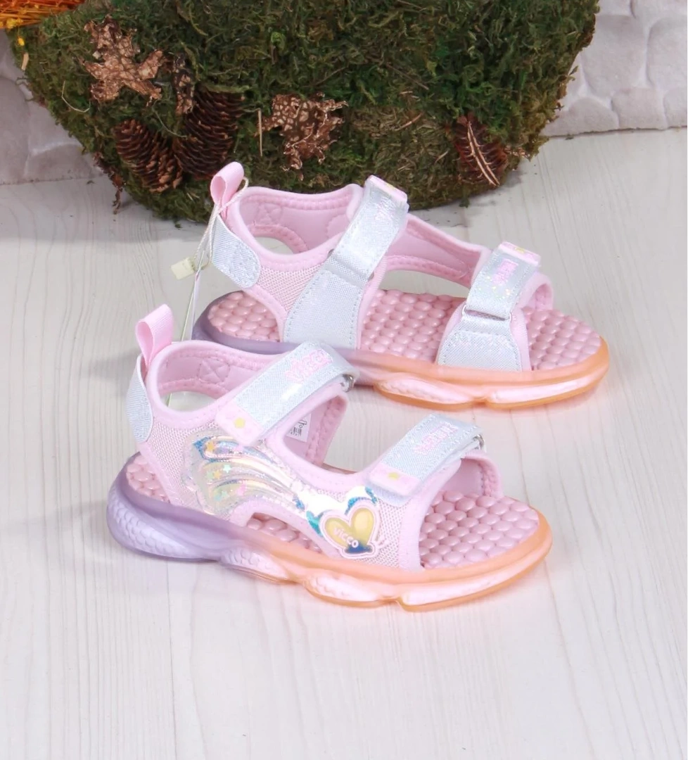 Vicco 332.P25Y.254 Pudra Can Anatomik Işıklı Kız Çocuk Sandalet model görseli