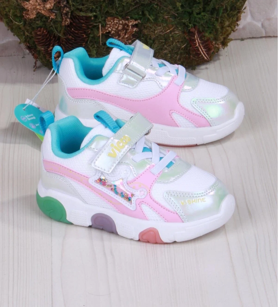 Vicco 346.P25Y.180 Beyaz Queen Anatomik Işıklı Kız Çocuk Ayakkabı model görseli