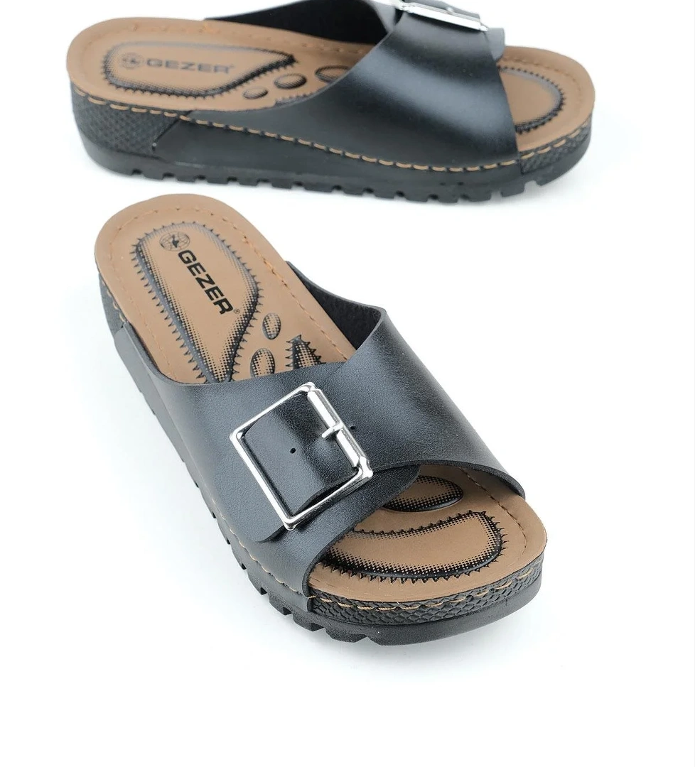 13035 Kadın Ortopedik Günlük Tokalı Terlik - Görsel 1