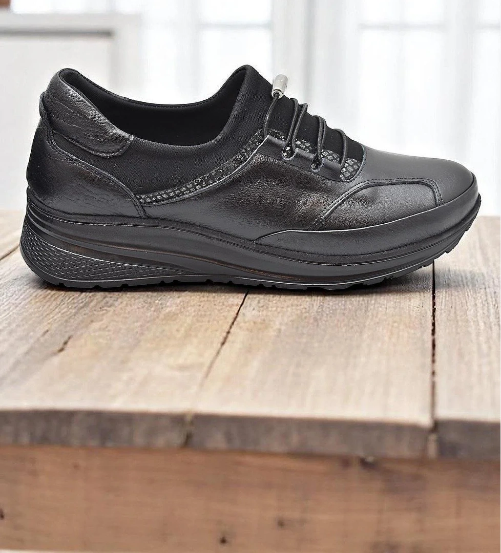 2000 Tam Ortopedik Hafif Dolgu Taban Günlük Hakiki Deri Kadın Ayakkabı Anne Ayakkabısı - Görsel 1