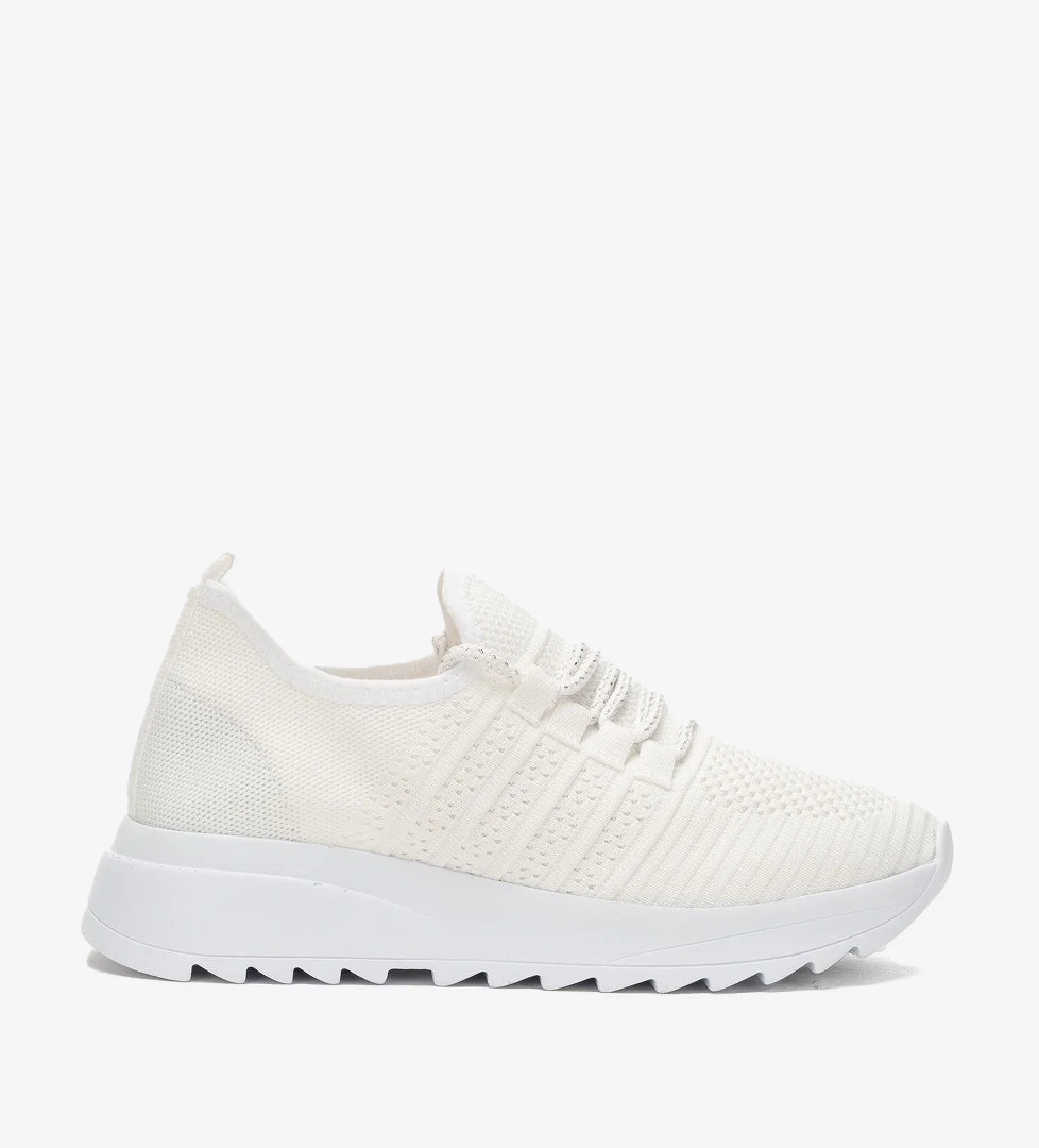 Kadın Ortopedik Taban Triko Günlük Spor Ayakkabı BEYAZ