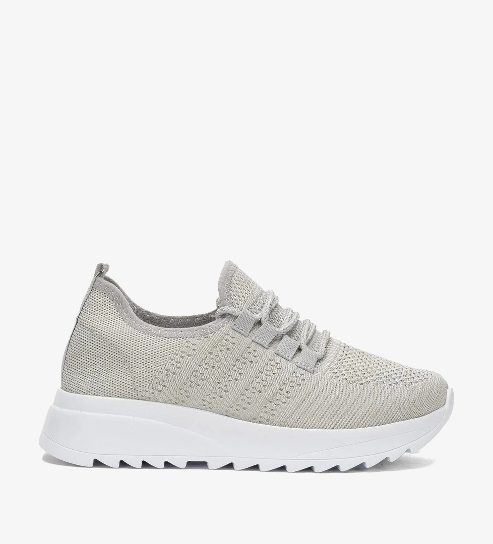 Kadın Ortopedik Taban Triko Günlük Spor Ayakkabı GRİ